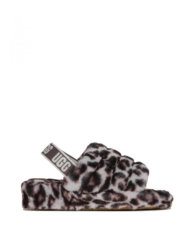 UGG FLUFF YEAH SLIDE PANTHER PRINT slippers