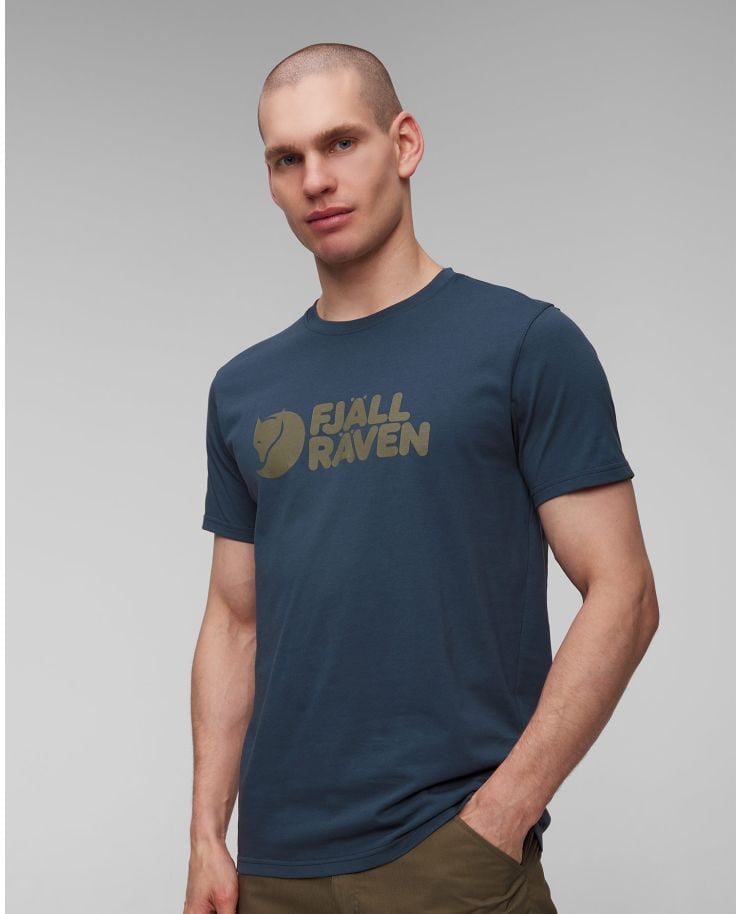 T-shirt blu scuro da uomo Fjallraven Logo T-shirt M
