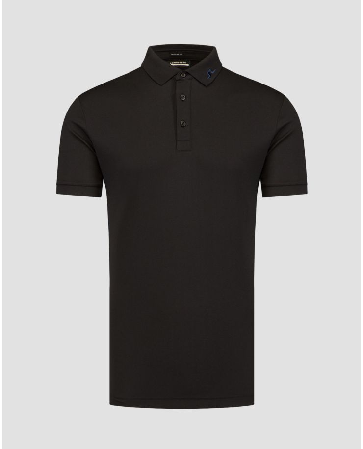 Tricou polo negru pentru bărbați J.Lindeberg KV Print