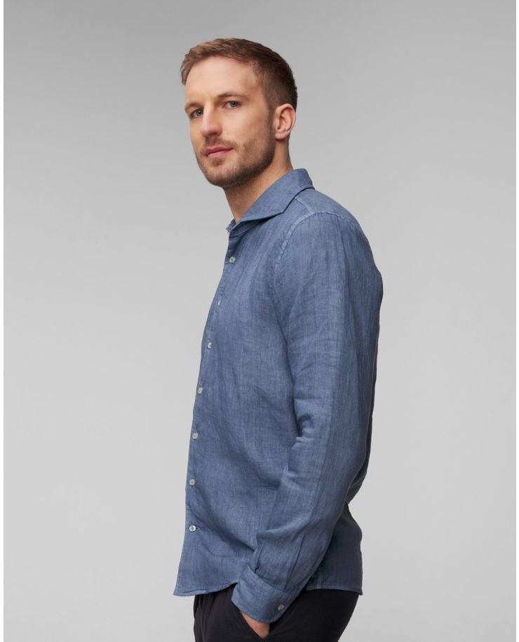 Camicia blu di lino Gran Sasso Vintage