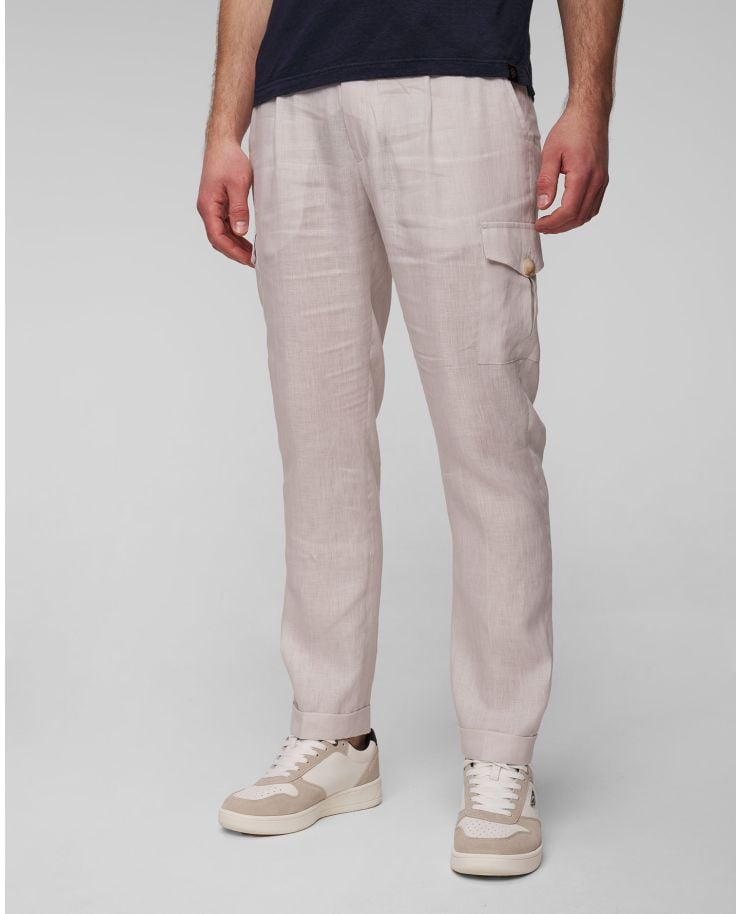 Lněné kapsáčové kalhoty Gran Sasso
