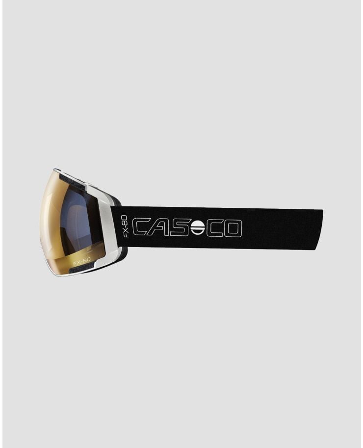 Bílé lyžařské brýle Casco FX-80 Strap Vautron+