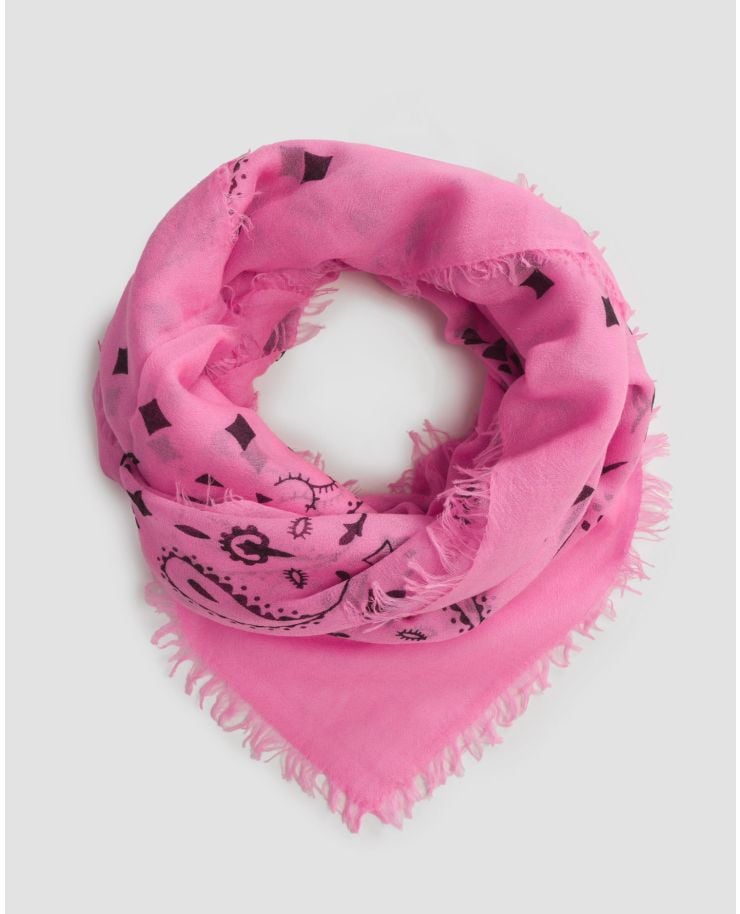 Růžový šátek z kašmíru Kujten Effy