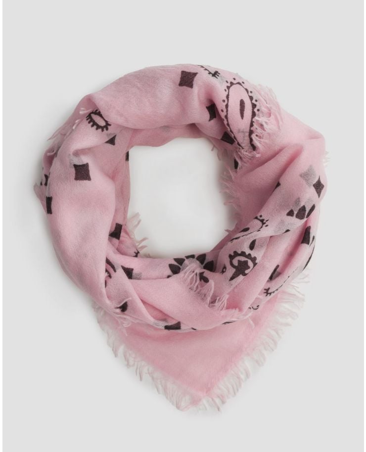 Růžový šátek z kašmíru Kujten Effy