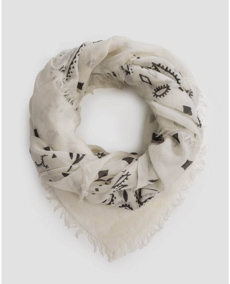 Women's white cashmere scarf Kujten Effy