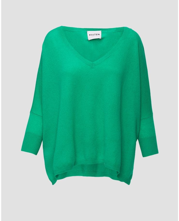 Women's green cashmere jumper Kujten Minie