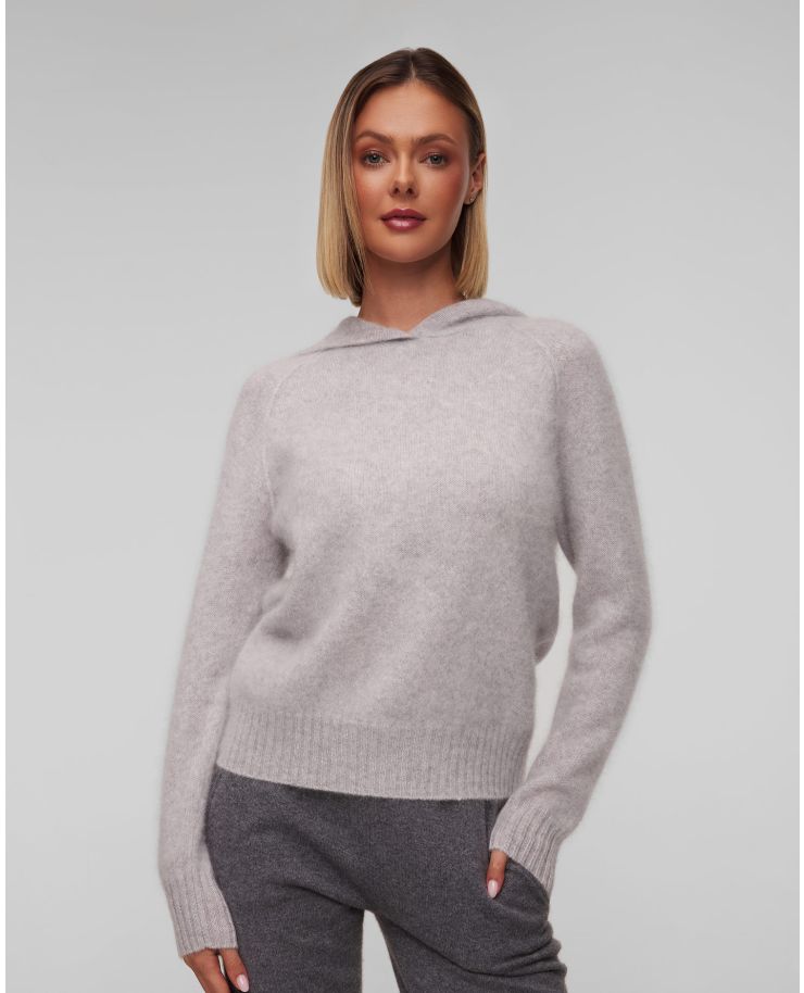 Maglione grigio con cappuccio in cashmere da donna Kujten Soso