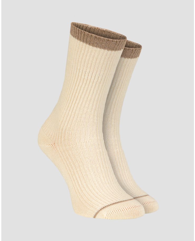 Beżowe skarpety z kaszmirem damskie Varley Kerry Plush Roll Top Sock