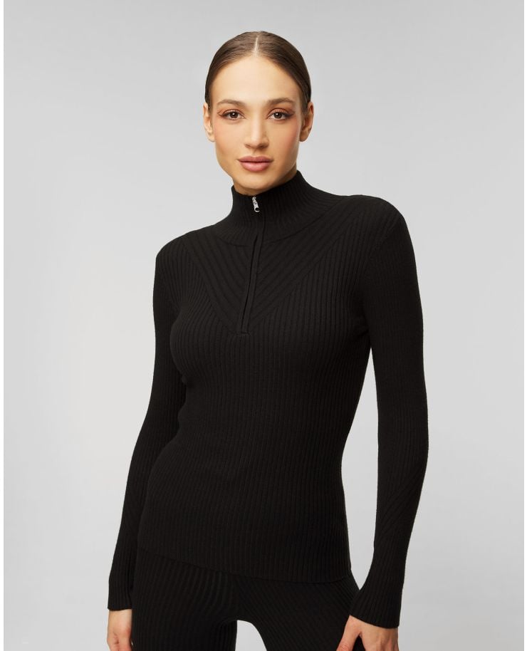 Czarny sweter z golfem damski Varley Demi Half Zip Knit