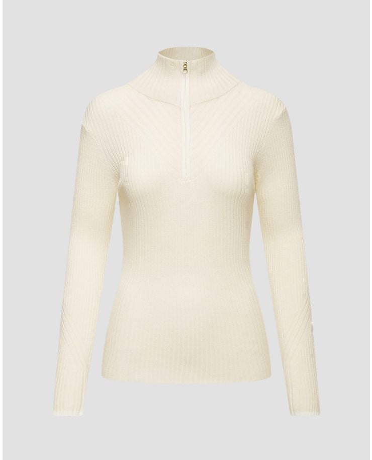 Beżowy sweter z golfem damski Varley Demi Half Zip Knit