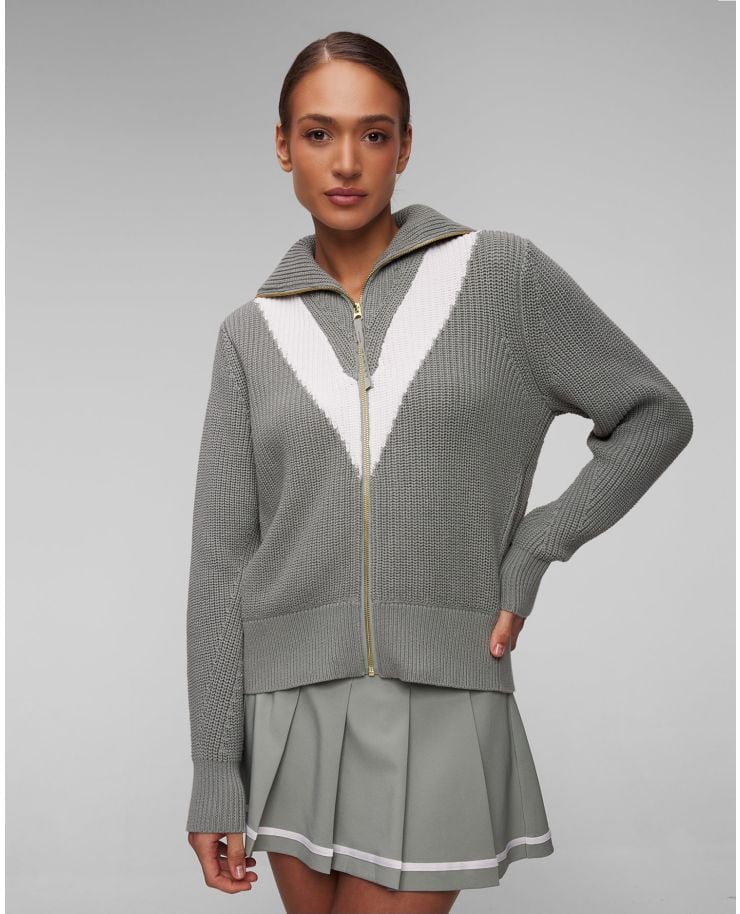 Bluza tricotată gri pentru femei Varley Ada Zip Through Knit