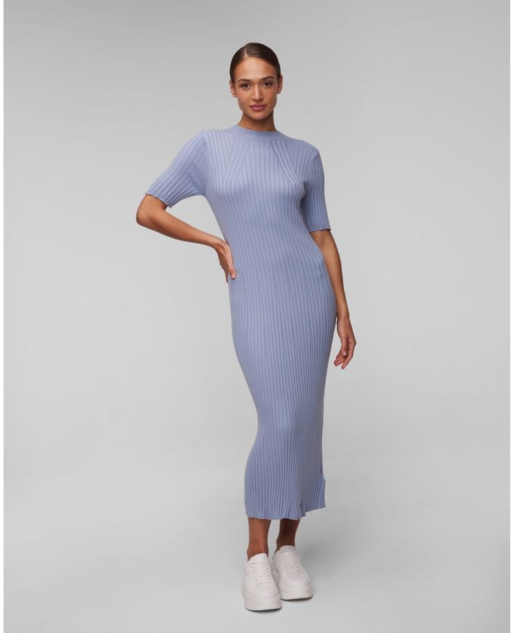 Varley Maeve Rib Knit Midi Dress Damenkleid in Blau