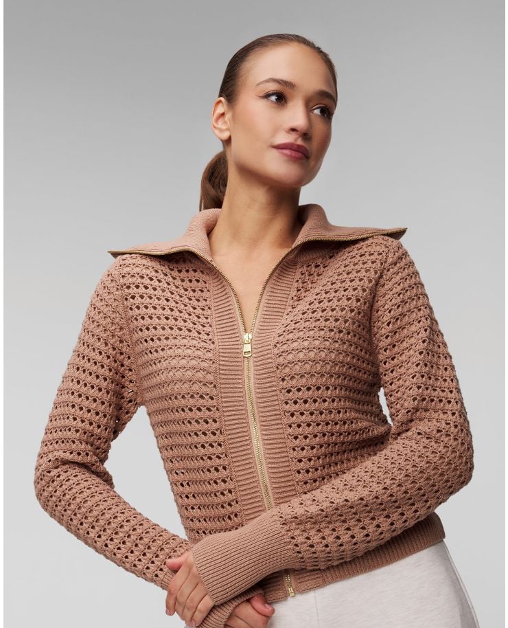 Women's brown sweatshirt Varley Eloise Full Zip Knit