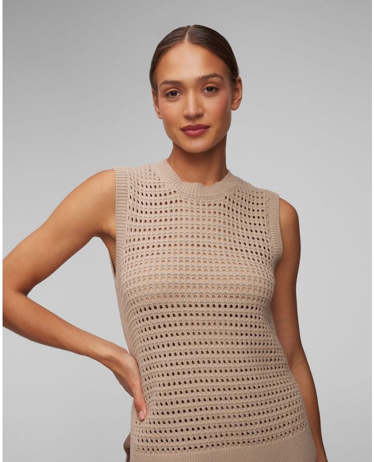 Women's brown knit top Varley Darin Longline Knit Tank