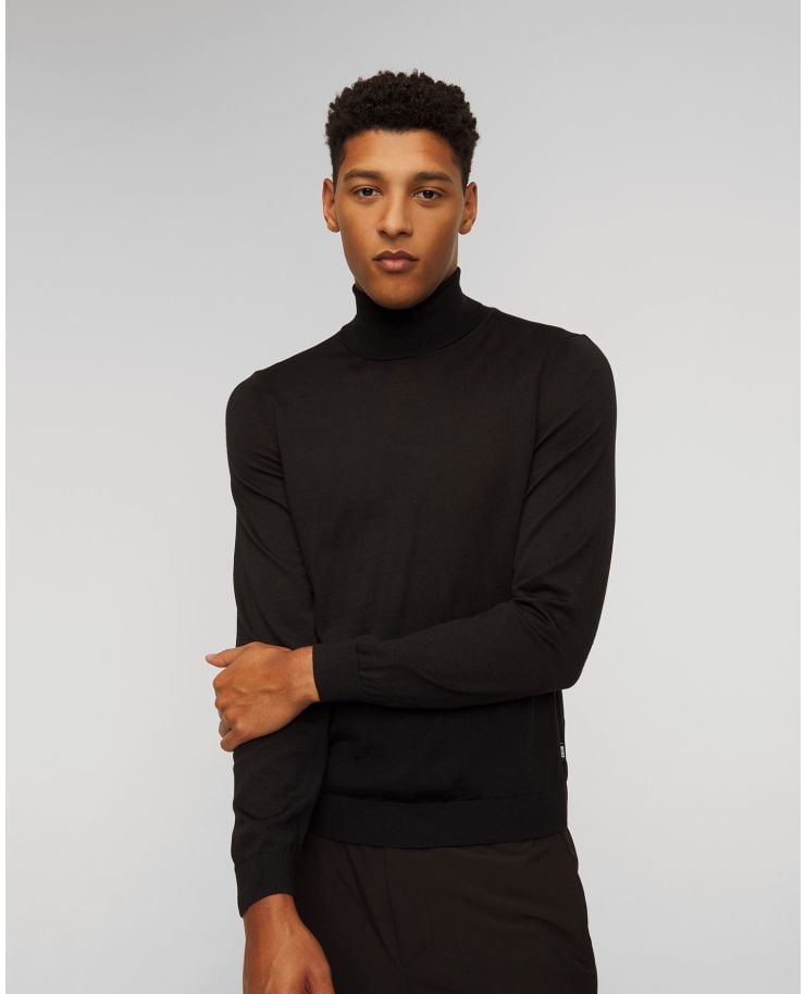 Men's black woolen sweater with a turtleneck Hugo Boss Musso