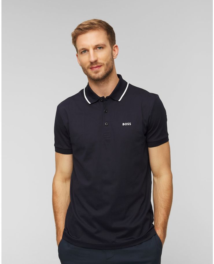 Men's navy blue polo shirt Hugo Boss Pamen's wool jumper