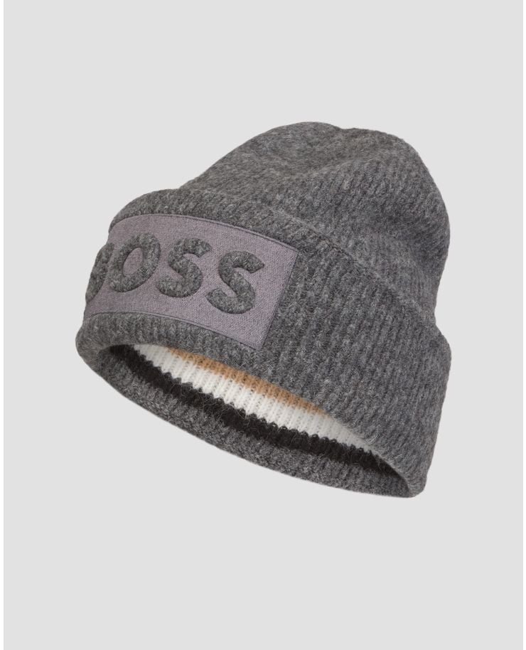 Pánská vlněná čepice s obsahem vlny z lamy alpaky Hugo Boss Monello