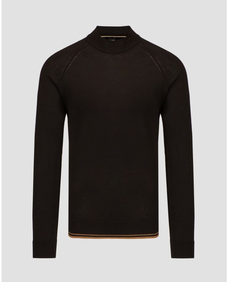 Pánsky čierny vlnený sveter Hugo Boss Perfino