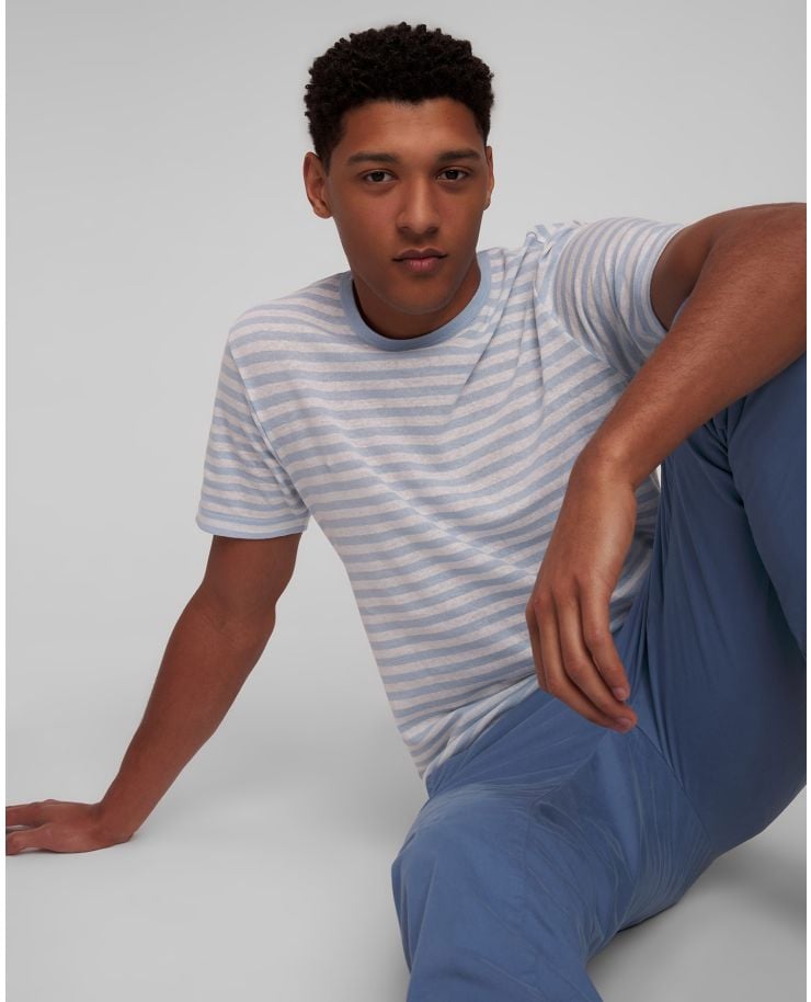 Men's striped linen T-shirt Hugo Boss Tiburt 