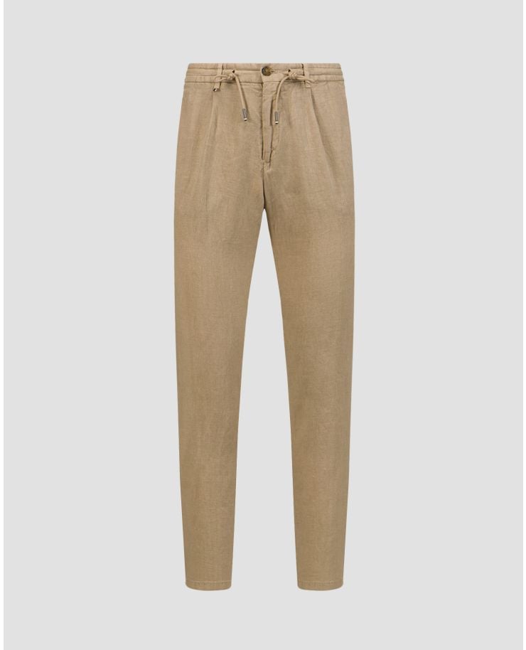 Pantaloni beige in lino da uomo Hugo Boss C-Genius