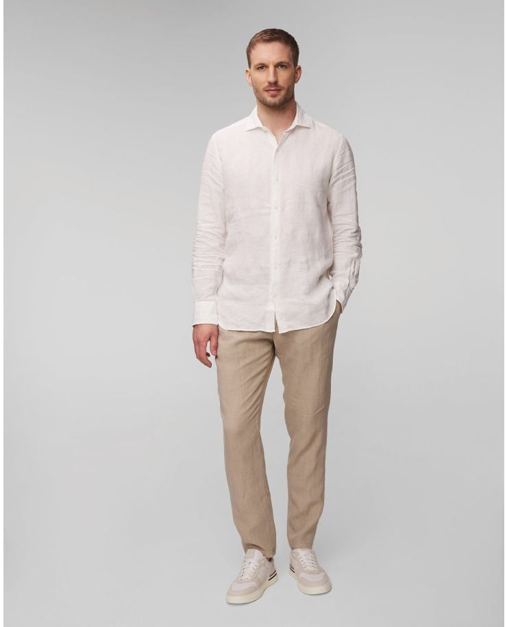 Men's beige linen trousers Hugo Boss C-Genius
