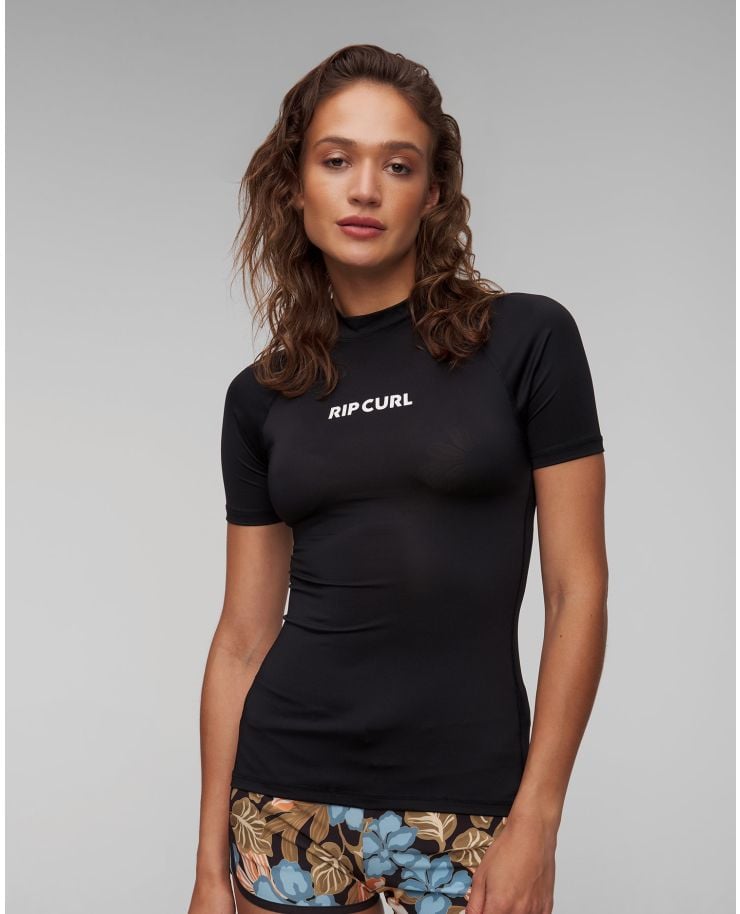 Maglietta nera da bagno da donna Rip Curl Classic Surf Ss Upf Rashguard