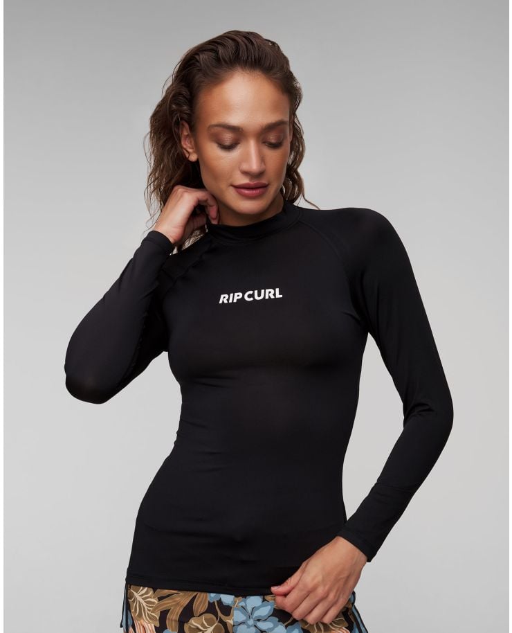 Maglietta nera da bagno da donna Rip Curl Classic Surf Ls Upf Rashguard