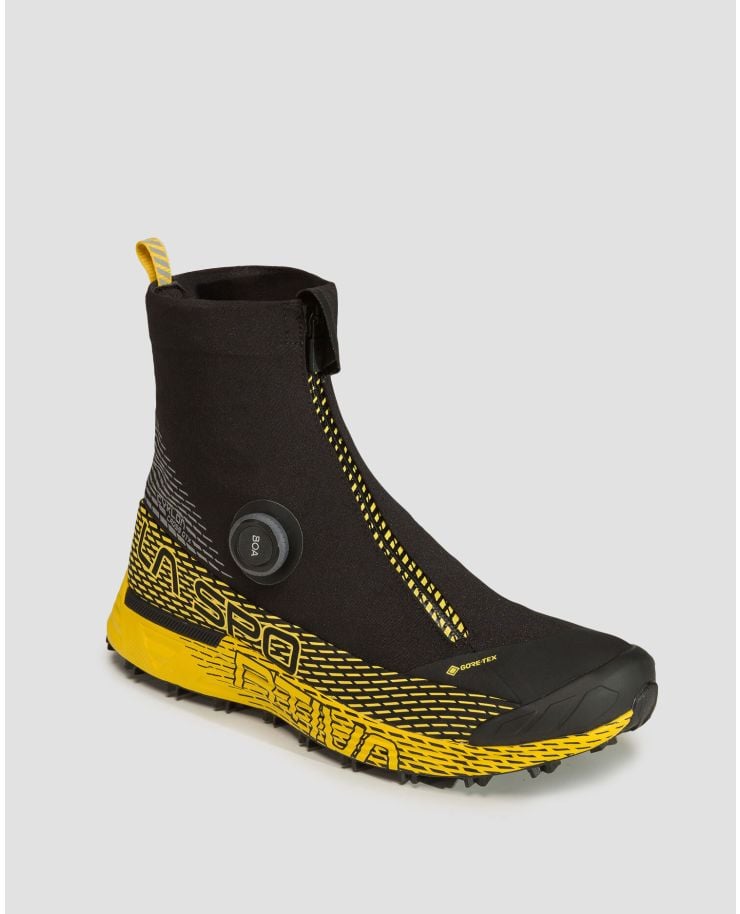 Chaussures de trail isolées noires et jaunes pour hommes La Sportiva Cyclone Cross Gtx 
