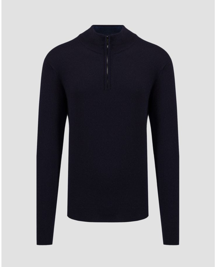 Maglione blu scuro in cashmere da uomo Johnstons of Elgin