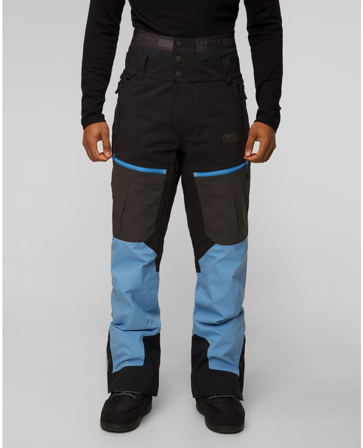 Men's black and blue freeride trousers Picture Organic Clothing Naikoon 20/17