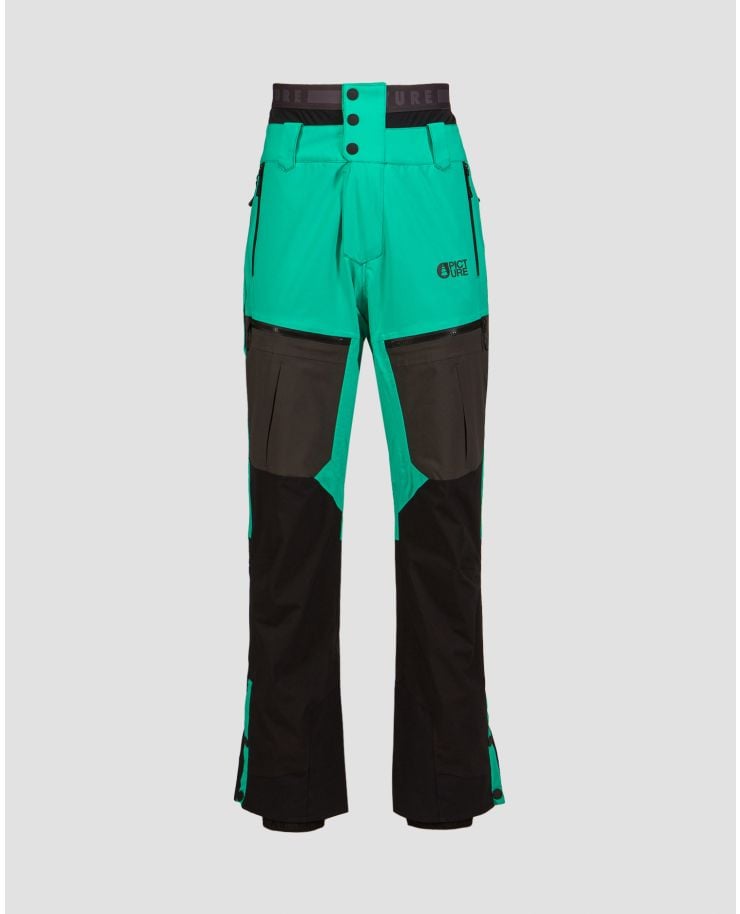 Zielono-czarne spodnie freeridowe męskie Picture Organic Clothing Naikoon 20/20