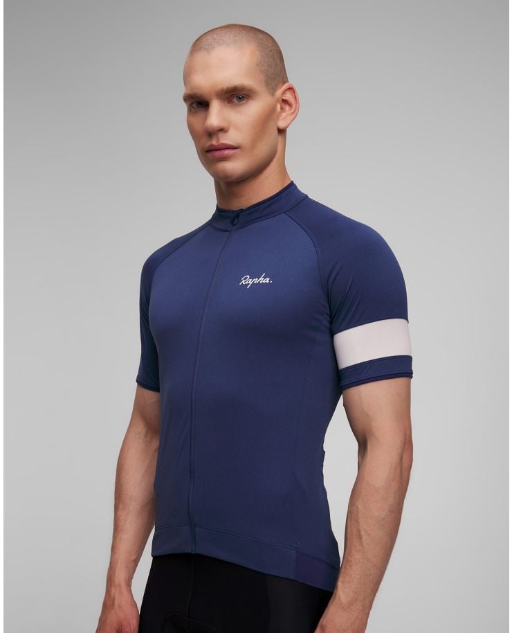 Pánsky modrý cyklistický dres Rapha Core