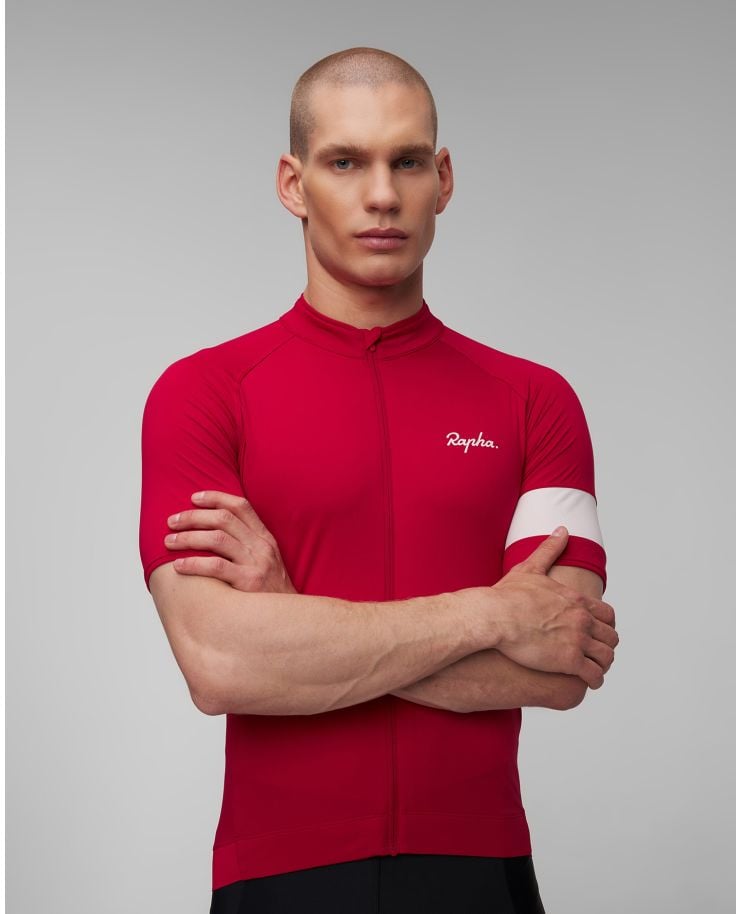 Pánsky červený cyklistický dres Rapha Core