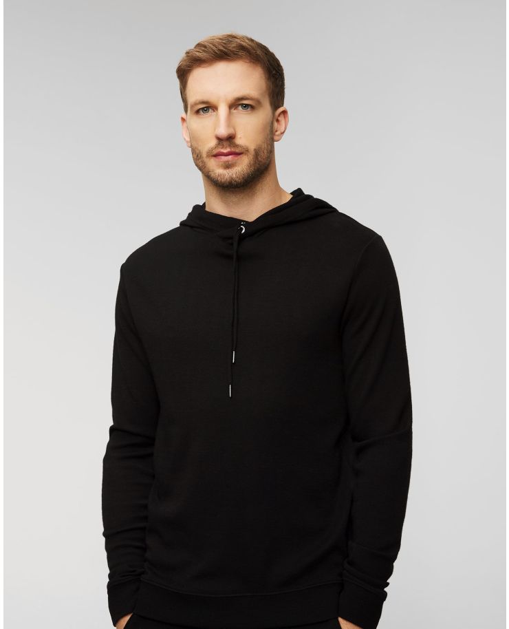 Sweatshirt noir en laine pour hommes We Norwegians Tind