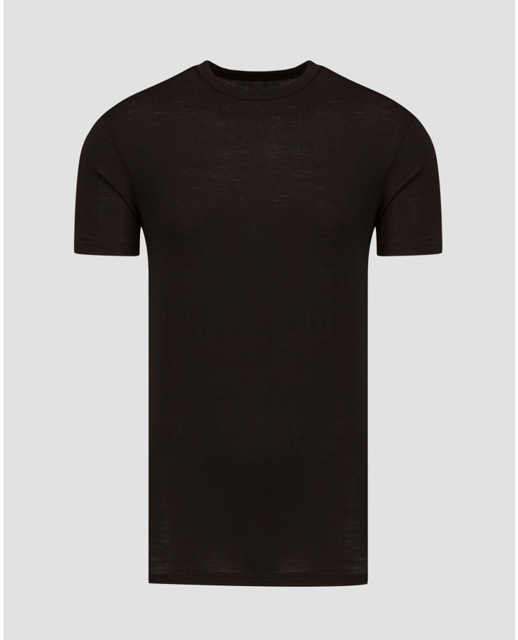 Czarny T-shirt wełniany męski We Norwegians Salt