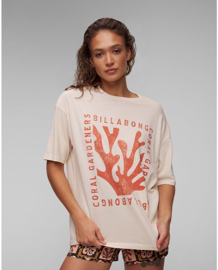 T-shirt beige pour femmes Billabong True Boy Coral Gardener