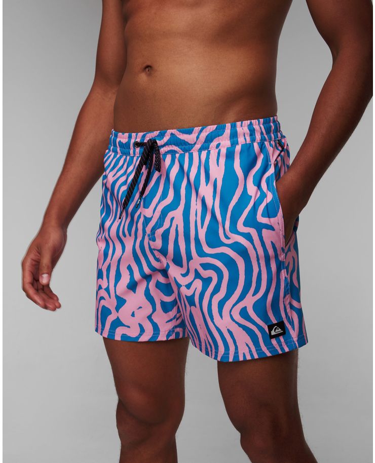 Shorts da bagno blu-rosa da uomo Quiksilver Surfsilk Mix Volley 16