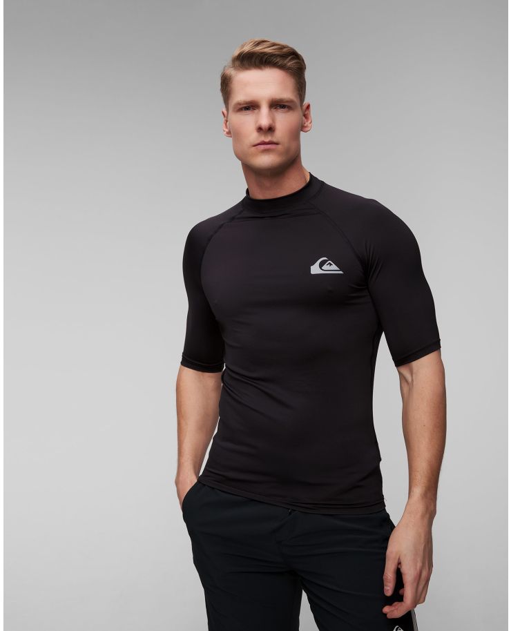 Maglietta nera da surfing da uomo Quiksilver UPF50 SS
