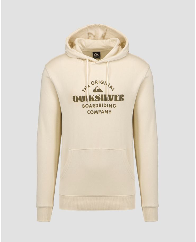 Sweat-shirt à capuche beige pour hommes Quiksilver Tradesmith Hoodie