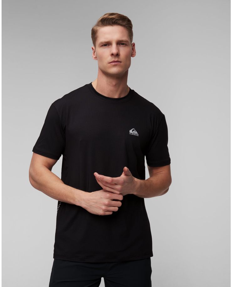 T-shirt noir pour hommes Quiksilver Lap Time SS Tee