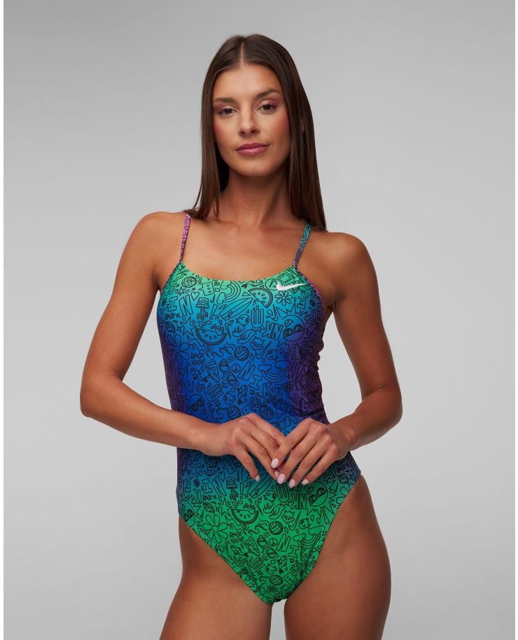 Costum de baie pentru femei Nike Swim Nike Hydrastrong Multi Print Cutout
