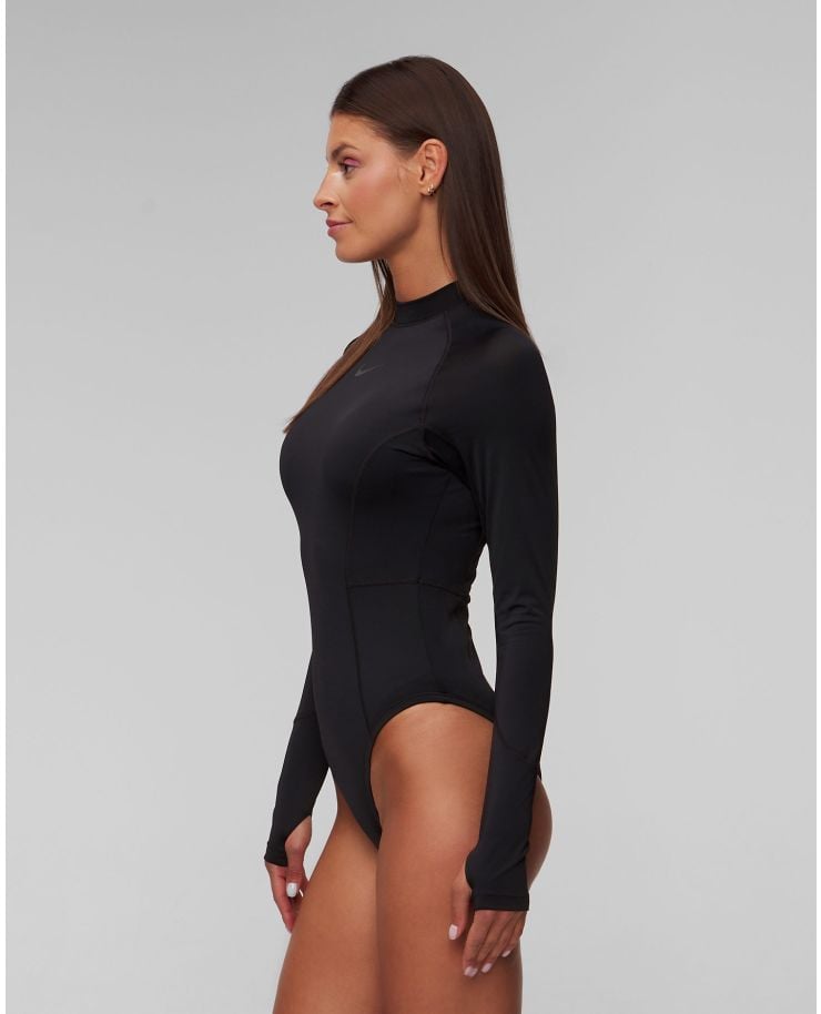 Czarny strój kąpielowy z długim rękawem Nike Swim Nike Hydralock Fusion