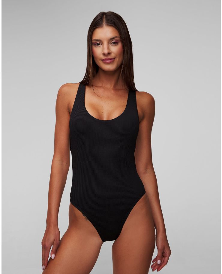 Costume intero nero da bagno da donna Nike Swim Nike Elevated Essential Pucker Crossback