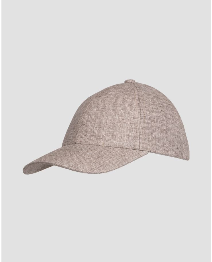 Brązowa lniana czapka z daszkiem Varsity Linen
