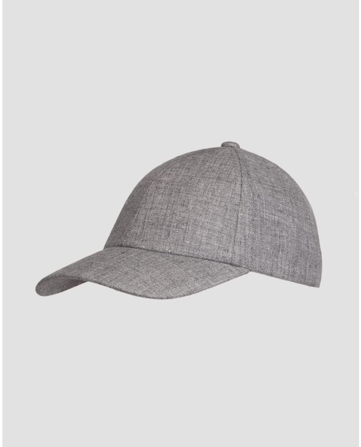 Szara lniana czapka z daszkiem Varsity Linen