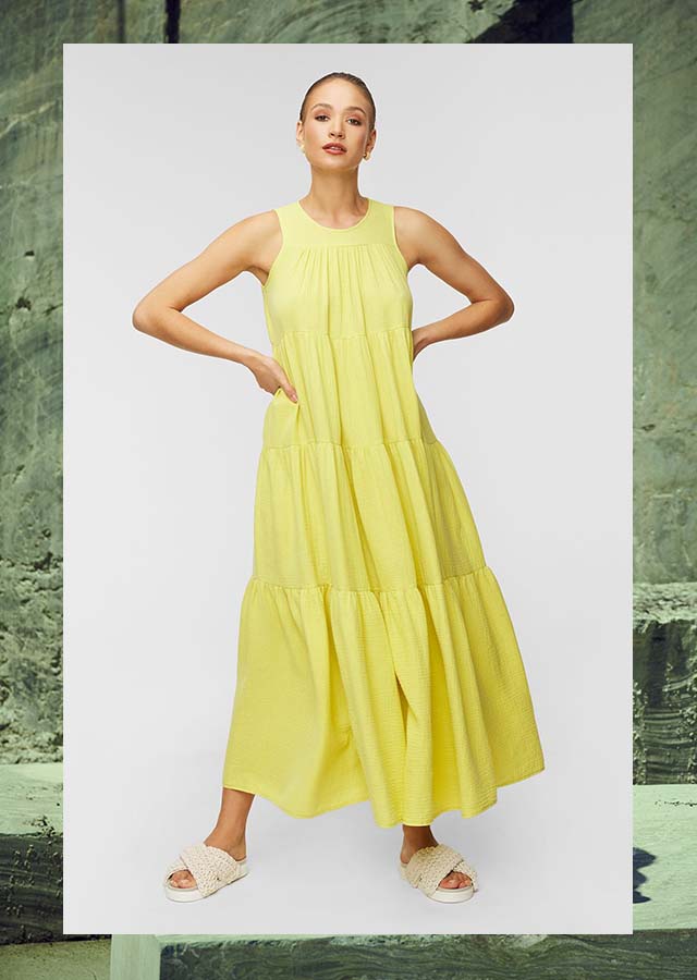 rochie galbenă de damă