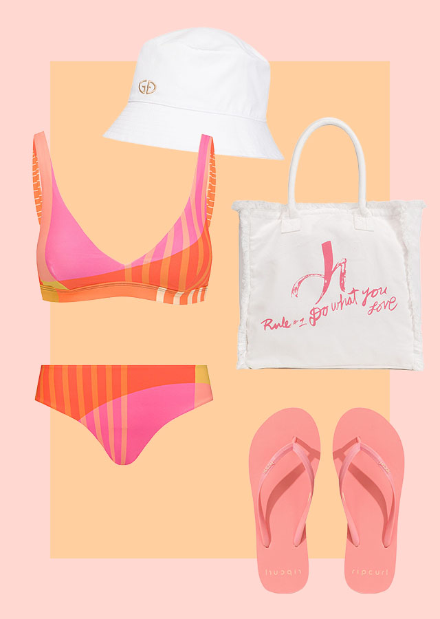 pink beach bikini