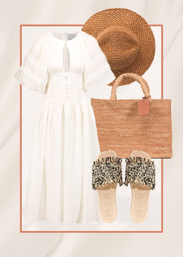 Abito bianco in look boho