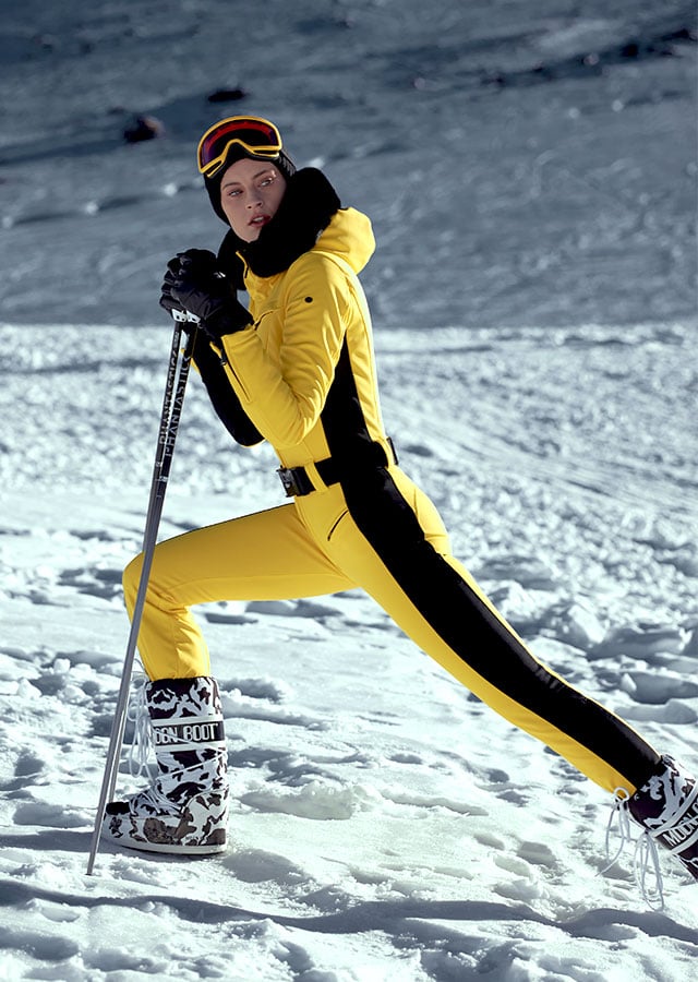 Damski kombinezon narciarski Goldbergh w żółtym odcieniu