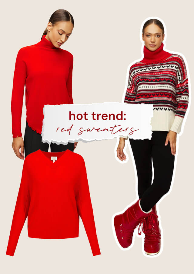 Focus on red sweaters